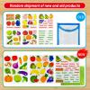 PENGFULL Felt Fruits and Vegetables Learning Pieces,62 Felt Flannel Board Pieces,Learn Common Fruits and Vegetables and Words for Kindergarten,Preschool,Toddlers view 3