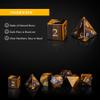 UDIXI Stone DND Dice Set, 7PCS Tiger's Eye Gemstone D&D Dice for Role Playing Dice and Tabletop Games view 3