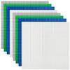 Lekebaby 8 Pack Classic Baseplates Building Base for Building Bricks, 10" x 10" Building Boards - 100% Compatible with Major Brands, Green/Grey/Blue/White view 1
