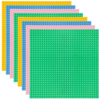 Lekebaby 8 Pack Classic Baseplates Building Base for Building Bricks, 10" x 10" Building Boards - 100% Compatible with Major Brands, Macaron