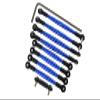 Complete Aluminum Steering Tie Rod & Suspension Pushrod Linkage Set for Traxxas 1/16 Mini E-Revo Summit Upgrades - Blue view 1