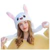 YOMEESOUL Cute Bunny Hat with Moving Ears Kawaii Accessories for Girls, Christmas Easter Party Cosplay Plush Rabbit Hats (White) view 2