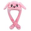 YOMEESOUL Cute Bunny Hat with Moving Ears Kawaii Accessories for Girls, Christmas Easter Party Cosplay Plush Rabbit Hats (Pink) view 1