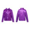 CHICTRY Boy's Sequin Shirts Long Sleeve Button Down Shiny Shirt Disco Hip Hop Jazz Dance Party Choir Costume Purple 7-8 Years view 3