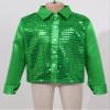 CHICTRY Boy's Sequin Shirts Long Sleeve Button Down Shiny Shirt Disco Hip Hop Jazz Dance Party Choir Costume Green 12-14 Years view 3