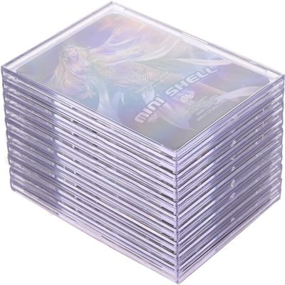 Qesonoo Card Sleeves, Trading Cards Sleeves Kit - 20 Hard Plastic Covers Soft Clear Card Sleeves + 5 Display Stand - Basketball, Football, Baseball,Game Card Protectors, White