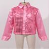 CHICTRY Boy's Sequin Shirts Long Sleeve Button Down Shiny Shirt Disco Hip Hop Jazz Dance Party Choir Costume Pink 12-14 Years view 3