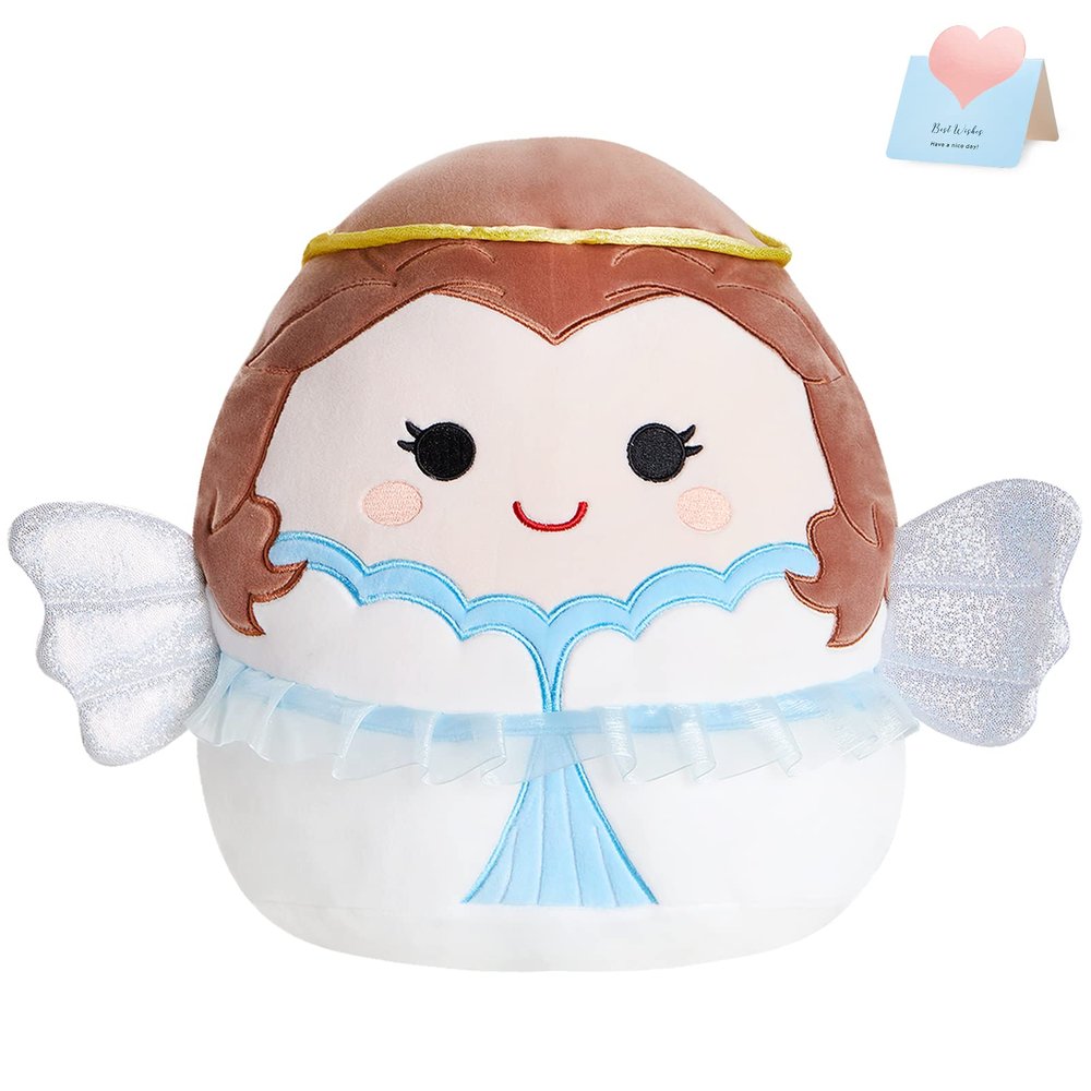 BSTAOFY Cute Angel Soft Plush Pillow with Wings & Halo Collection Squishy Angel Stuffed Animal Valentines Cushion Christmas Holiday Birthday Gifts for Kids, 12