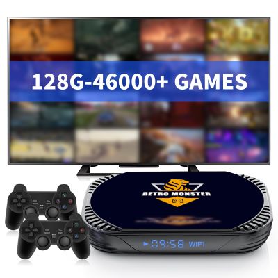 Retro Game Console with Built in 46000+ Games, 4K UHD Video Game Console for TV, Emulator Console Support 70+ Emulators, Game System with Wireless Controller, S905X4 Chip, 2.4G+5G WiFi, Gift for Men