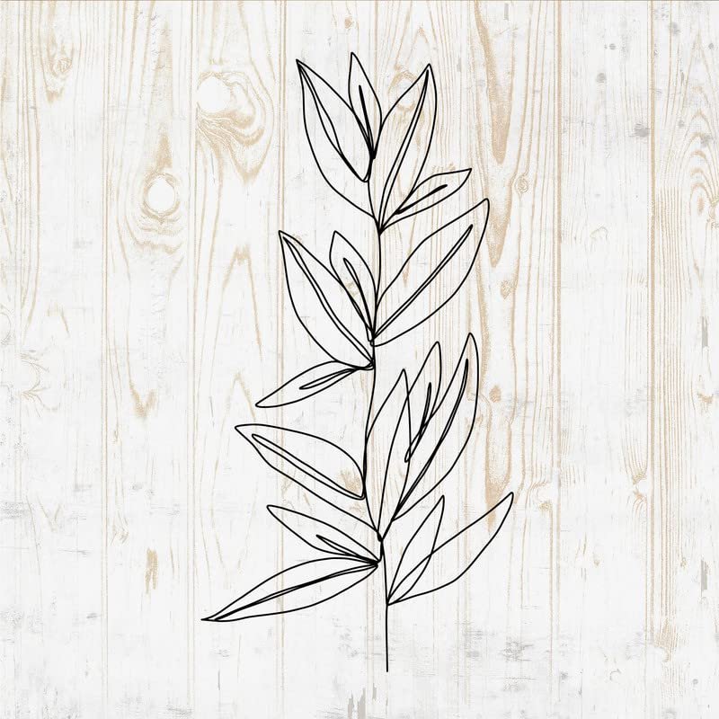 Line Art Flowers Wall Decals - Line Art Flowers Wall Stickers - Minimalist Minimal Floral Silhouette - Car Window Tumbler Laptop Water Bottle Girls Nursery Bedroom Room Home Decor DWSV13410