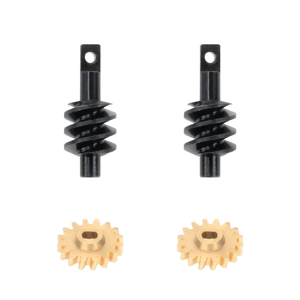 RCAWD 1 Set Hardened Copper&Steel Front and Rear Worm Gears Set for Axial Scx24 Crawlers