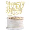 Gold Glitter Happy 50th Birthday Cake Topper,Cheers to 50 Years,happy 50th Birthday Cake Topper,50th Anniversary Cake Topper men and women 50 years old happy birthday Party Decoration view 2