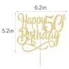 Gold Glitter Happy 50th Birthday Cake Topper,Cheers to 50 Years,happy 50th Birthday Cake Topper,50th Anniversary Cake Topper men and women 50 years old happy birthday Party Decoration view 3