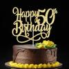 Gold Glitter Happy 50th Birthday Cake Topper,Cheers to 50 Years,happy 50th Birthday Cake Topper,50th Anniversary Cake Topper men and women 50 years old happy birthday Party Decoration view 4