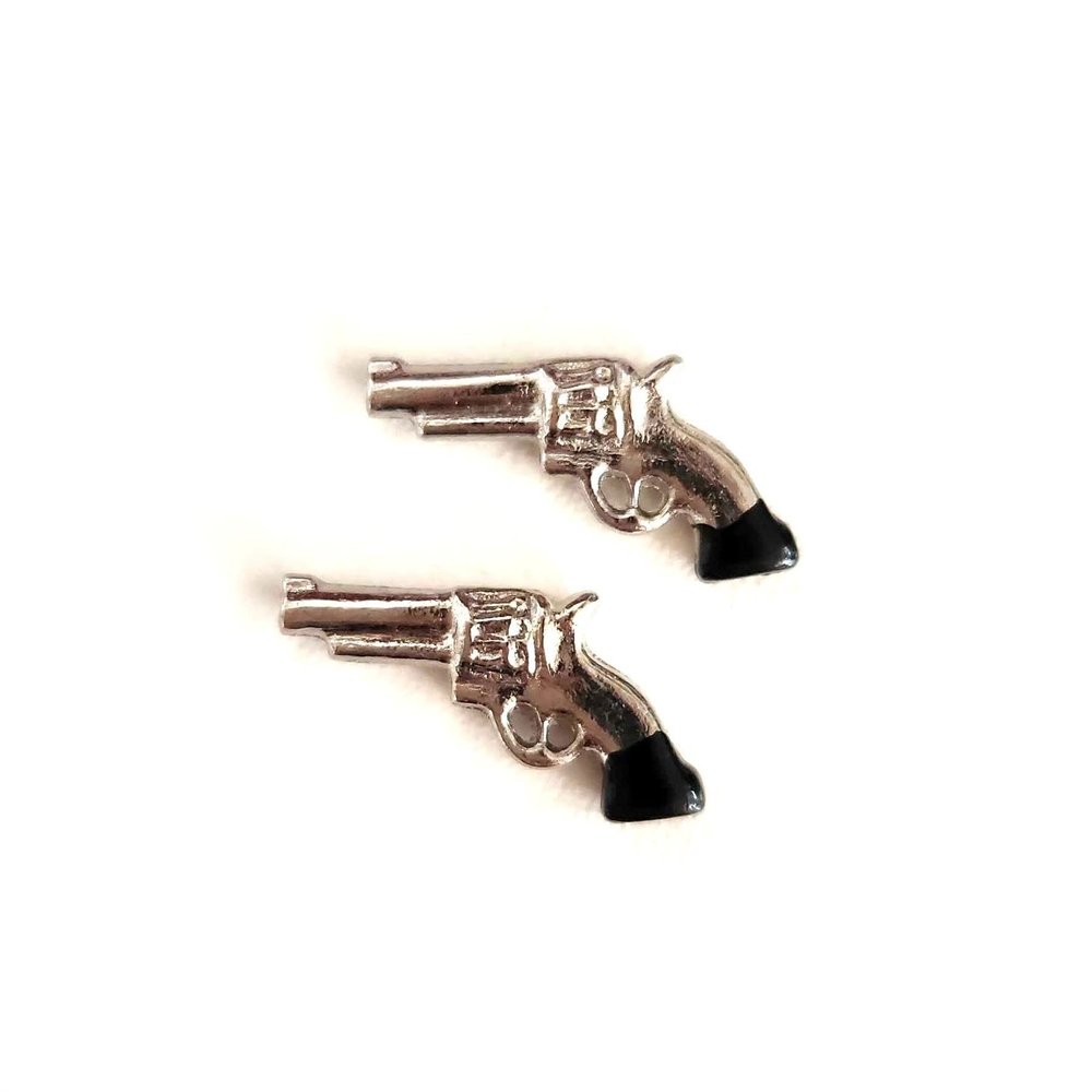 Melody Jane Dolls Houses Dollhouse Metal Pistols Guns Western 1:12 Scale Study Drawer Accessory