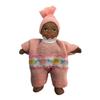 Dollhouse Baby Girl in Pink Romper & Hat Miniature 1:12 Porcelain Doll People view 1