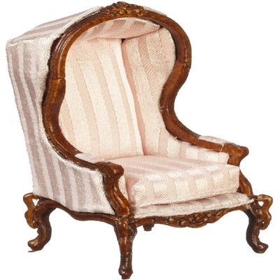 Melody Jane Dolls Houses Dollhouse Light Pink Medieval Porter Chair 1:24 Half Inch JBM Hall Furniture