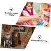 Hoement Miniature Wooden Desk Model Simulation Furniture for Dollhouse Decoration Natural Wood Retro Design for Mini House Landscape Decor Lightweight Adorable view 3