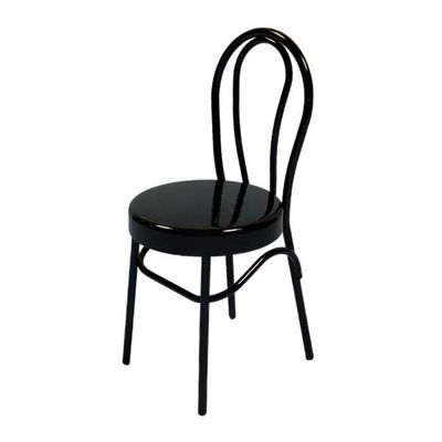 Melody Jane Dolls Houses Dollhouse Black Bistro Bentwood Metal Side Chair Cafe Kitchen Dining Furniture