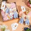 20 Sets Miniature Bear with Clothes Stuffed Plush Bear Decorations, 4.7 Inch Bears Baby Shower Doll Favors Hug Gift Card White Organza Bags for Guest Baby Shower Souvenirs Birthday Party (Blue) view 2