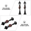 5pcs Miniature Street Light Model, Railway Train Post Lamps, Black Lamp Outdoor Pathway Lantern Post for Dollhouse Decoration Micro Landscape Accessories view 2