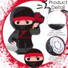 Ninja Piata Mini with Blindfold for Birthday Party Supplies, Bat and Filler for Birthday Party Decorations, Boys Girls and Adults Game Warrior Halloween Favors view 3