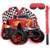 Harrycle Red Truck Piata of Monster Small Piata Race Car with Blindfold and Stick for Kids Boys 14.1 x 12.6 x 3.2 Inch Birthday Truck Party Supplies Construction Themed Party Games Decorations view 1