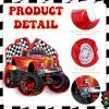 Harrycle Red Truck Piata of Monster Small Piata Race Car with Blindfold and Stick for Kids Boys 14.1 x 12.6 x 3.2 Inch Birthday Truck Party Supplies Construction Themed Party Games Decorations view 2