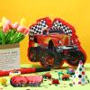 Harrycle Red Truck Piata of Monster Small Piata Race Car with Blindfold and Stick for Kids Boys 14.1 x 12.6 x 3.2 Inch Birthday Truck Party Supplies Construction Themed Party Games Decorations view 4