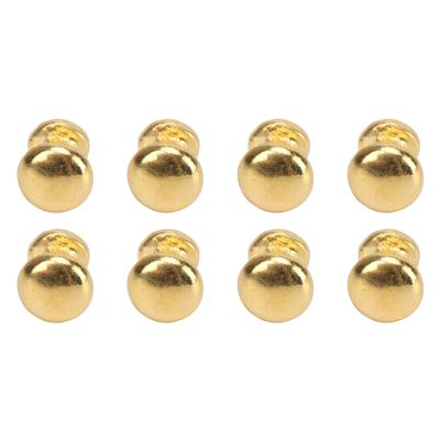 8Pcs 1:12 Scale Miniature Round Head Knobs, Metal Dollhouse Door Handle Knobs Furniture Knobs Accessories (Gold)