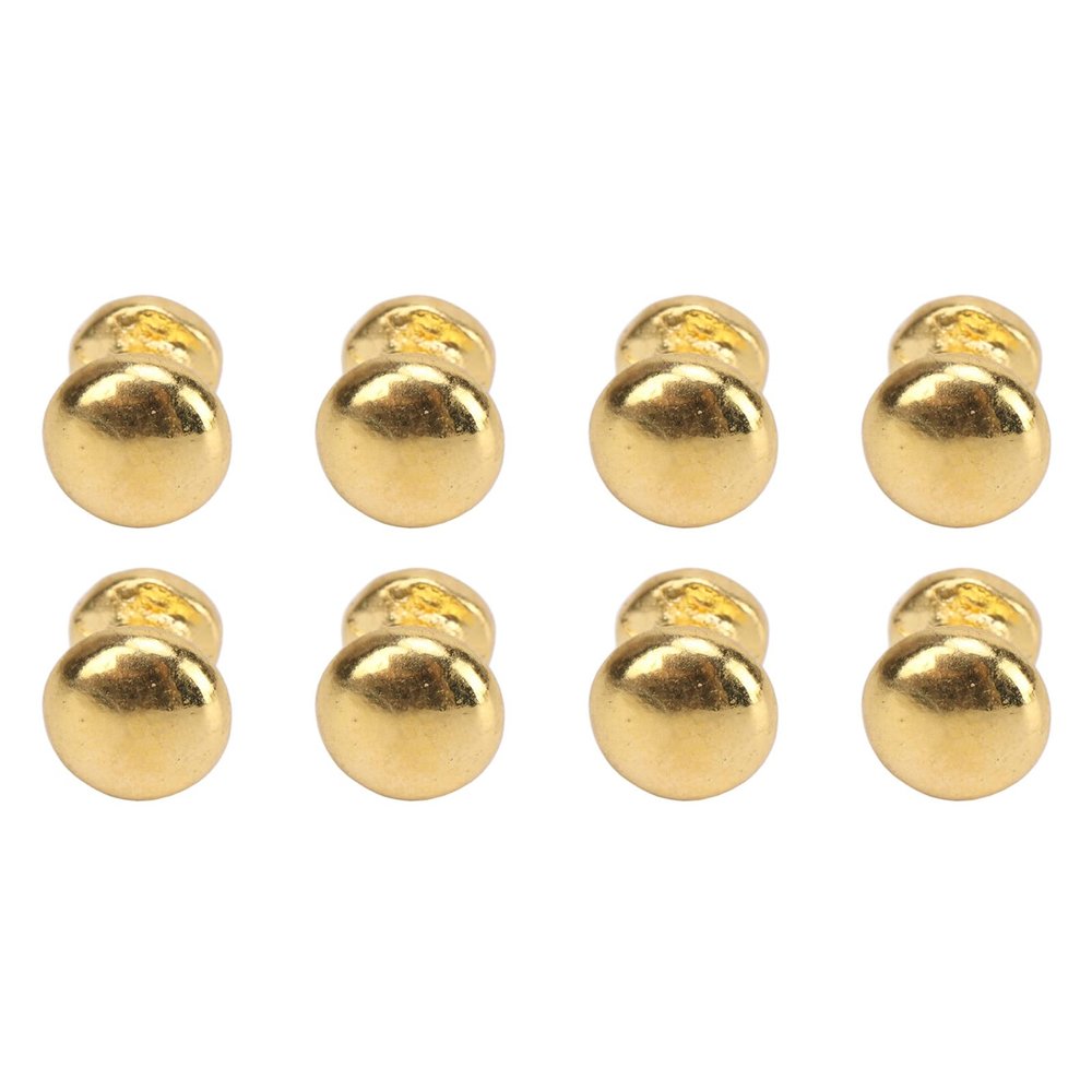 8Pcs 1:12 Scale Miniature Round Head Knobs, Metal Dollhouse Door Handle Knobs Furniture Knobs Accessories (Gold)