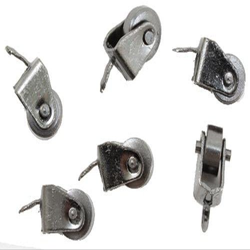 Dolls House Silver Swivel Ball Caster Wheels Trolley Cart Hardware Pack of 12