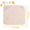 MT WORLD Personalized Towel with Name for Babies and Toddlers, Neutral, Embroidered Hooded Cotton Towel with Animal Design, Gift view 3