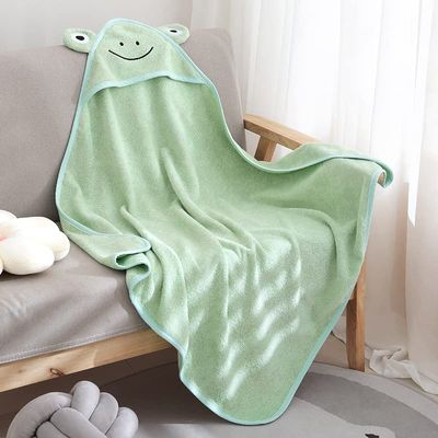 MT WORLD Personalized Hooded Towel for Toddlers, Embroidered Neutral Cotton Towel with Name, Animals Pattern - Baby Gift