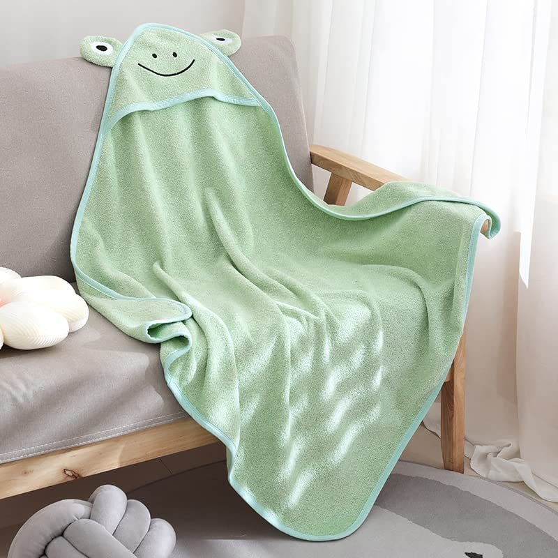 MT WORLD Personalized Hooded Towel for Toddlers, Embroidered Neutral Cotton Towel with Name, Animals Pattern - Baby Gift