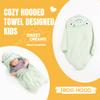 MT WORLD Personalized Hooded Towel for Toddlers, Embroidered Neutral Cotton Towel with Name, Animals Pattern - Baby Gift view 4