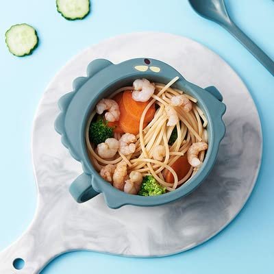 XILENY Cartoon Kids Meal Bowl Baby Food Supplement Bowl Household Wheat Fiber Bowl Children'sbowlblue