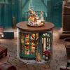 Spilay Dollhouse DIY Miniature Wooden Furniture Kit,Mini Handmade Doll House Model with Dust Cover & LED,1:24 Scale Creative Woodcrafts for Adult Friend Lover Birthday Gift B48 view 3