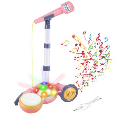 Kids Karaoke Machine with Stand, Toddler Microphone for Girls, Kids Singing Machine with Stand and Led Lights Disco Ball Karaoke Dance Party MP3/AUX