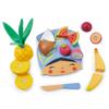 Tender Leaf Toys - Tropical Fruit Chopping Board - Wooden Play Food Set with 6 Choppable Fruits, Wood Knife and Illustrated Board - Improves Fine Motor Skills - Age 2+ view 1