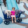Creative Outdoor Foldable Stroller Wagon Buggy - Converts to Bench - Wagon Stroller for Kids - Removable Canopy - All-Terrain Wheels - Blue view 2