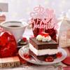 1Pcs Be My Valentine Cake Topper with Heart Glitter Sweet Love Wedding Engagement Cake Picks Decorations for Valentine's Day Love Theme Bridal Shower Birthday Party Supplies Pink view 4