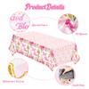 BkeeCten Baby Girl Baptism Tablecloths - 3-Packs Pink Newborn Baby Girl Baptism Party Tablecovers Decor Flower Disposable Plastic Waterproof Rectangle Tablecloths God Bless First Communion Table Cover view 4