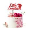 1Pcs Little Sweetheart Cake Topper Red Glitter Sweet Love Wedding Bridal Shower Valentine's Day Cake Picks Valentine's Day Theme Baby Shower Kids Birthday Party Cake Decorations Supplies view 1