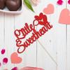 1Pcs Little Sweetheart Cake Topper Red Glitter Sweet Love Wedding Bridal Shower Valentine's Day Cake Picks Valentine's Day Theme Baby Shower Kids Birthday Party Cake Decorations Supplies view 3
