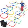 Woanger 2 Sets of Hopscotch Outdoor Squares 20 Pcs Hopscotch Ring Game with 30 Pcs Connectors Outdoor Indoor Obstacle Course for Kids Playground Agility Training(Hoop, Square,11 Inch, 15 Inch) view 1