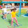 Woanger 2 Sets of Hopscotch Outdoor Squares 20 Pcs Hopscotch Ring Game with 30 Pcs Connectors Outdoor Indoor Obstacle Course for Kids Playground Agility Training(Hoop, Square,11 Inch, 15 Inch) view 4