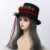 BLESSUME Steampunk Top Hat with Glasses for Carnival Halloween Theme Party (Medium, Black&Red) view 4