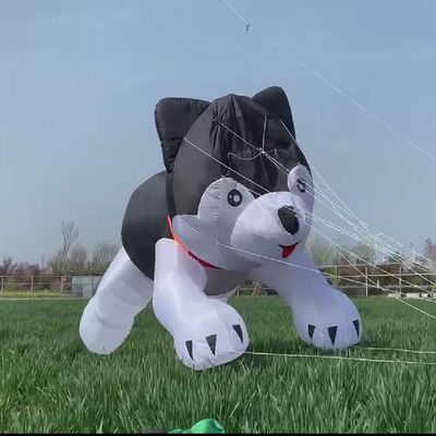 Soft Inflatable Husky Dog Kite Line Laundry for Adults Large Animal Dog Show Kite Pendant