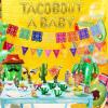 26 PCS Taco Bout a Baby Decoration - Fiesta Baby Shower Decorations Include Taco Bout a Baby Balloons Paper Fans Fiesta Banner Cactus Avocado Foil Balloons view 2